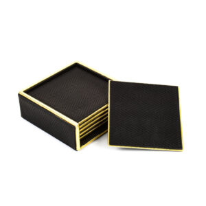 square coasters set of 6 | black